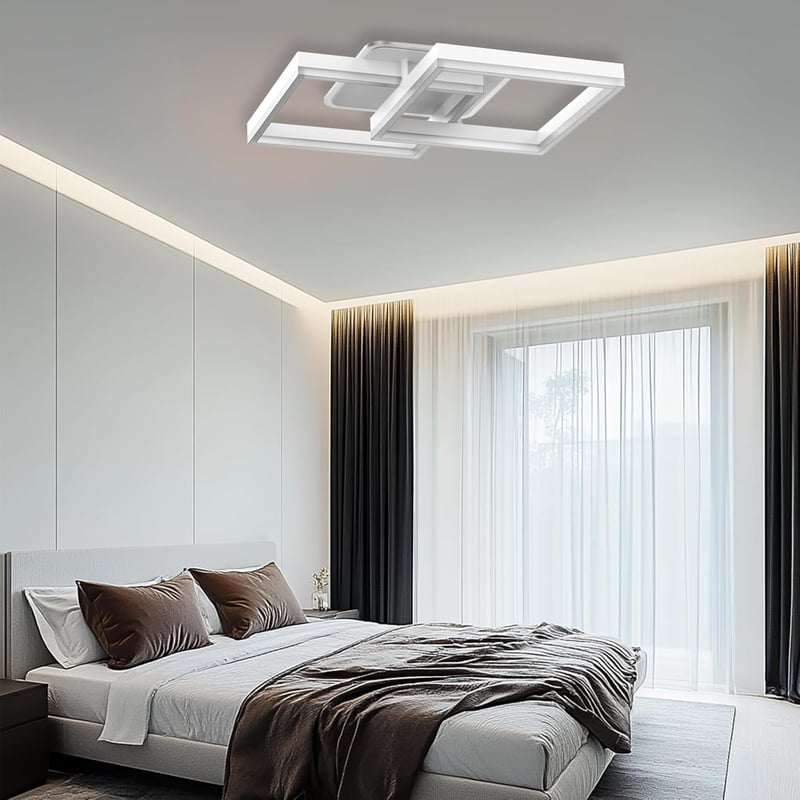 ANTENLICHT Modern Geometrikus LED Mennyezeti Lámpa 40W - Távirányítós, Fokozatmentesen Szabályozható, 3000-6500K, Nappali és Hálószoba Világ