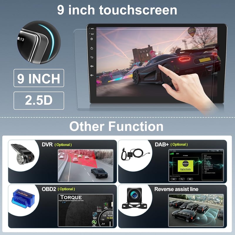 Mazda 5 Android 13 autórádió 9" érintőképernyővel, CarPlay, GPS, 2G+64G (2007-2010)
