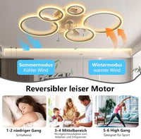 MiiR LED Mennyezeti Ventilátor Világítással - 145W, 3 Színhőmérséklet, 6 Sebesség, Távirányítóval és Applikációval, Fehér, Hálószobába, Napp 4