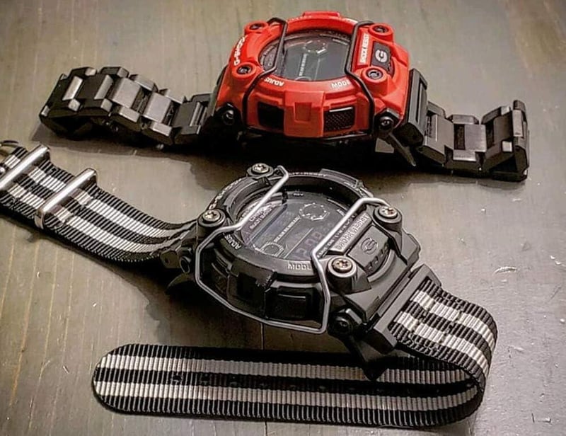 Casio G-Shock kompatibilis 22mm-es nylon óraszíj fém adapterekkel