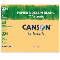 Canson "C" à Grain Fehér Rajzpapír A3 29,7x42 cm 224 g/m² 9 lap művészeti rajzlap (eredeti 10 lapos csomagból) — 9 db-os szett 2