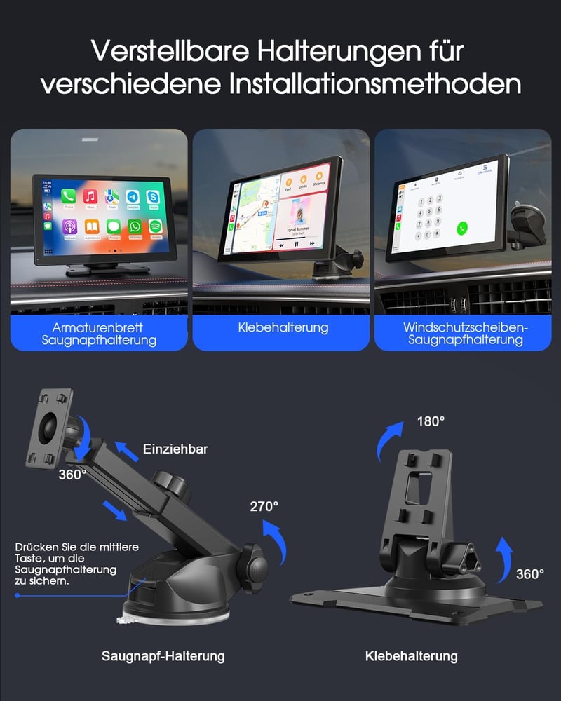 Avylet 9" Vezeték Nélküli CarPlay Autórádió 4K Menetrögzítővel - GPS Navigáció, Tolatókamera, Bluetooth Kihangosító, Tükrözés, Hangvezérlés
