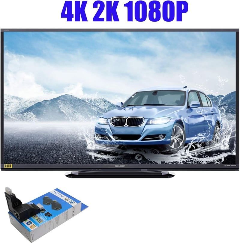 Fengqlong RJ45-HDMI Hálózati Jeltovábbító Szett - 1080p 30m Hatótávolság, Cat5e/6 Kábelen Keresztül, Adó-Vevő Egységgel, TV/PS4/DVD Kompatib