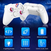 Reddening Vezeték Nélküli Kontroller Windows PC-hez, Gamepad TURBO/Hall-Trigger/RGB Világítási Módokkal, 3.5mm Audioporttal, Beépített Akkum 4