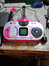 Stație de karaoke pentru copii VTech Kidi Super Star DJ Studio, roz, 10 în 1 cu consolă de mixaj DJ, microfon și efecte sonore 3
