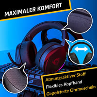 KLIM Panther RGB Gamer Fejhallgató - Vezeték Nélküli Bluetooth Headset PC, PS4, PS5, Switch Konzolokhoz, Zajszűrő Mikrofonnal, 3D Hangzással 5