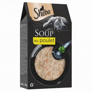 Hrană umedă pentru pisici Sheba Soup Adult cu pui la pliculeț – 10 x 40 g, hrană umedă pentru pisici cu pui, pliculețe individuale – set de 10 bucăți