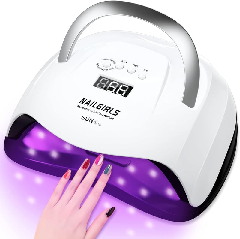 NAILGIRLS 168W-os UV LED Műköröm Lámpa, 4 Időzítővel és LCD Kijelzővel