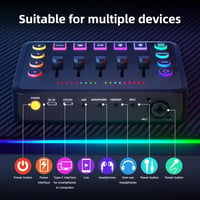 LILUOSUO Keverőpult Podcast Felszerelés USB-C Mikrofonnal - Videó Készítéshez, Élő Közvetítéshez, Játékokhoz - PC, Tablet, Okostelefon Kompa 4