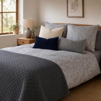 Elegantni set za spavaću sobu: posteljina 200x200 + 3 ukrasne jastučnice + prekrivač 220x240 1