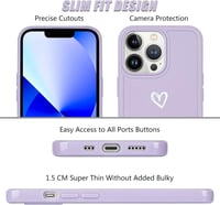 iPhone 13 Pro Max Lila Szilikon Tok Fehér Szívecskékkel - Ütésálló, Lányos 5