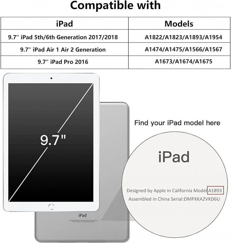 Apple iPad 9.7" Csillámos Rózsaszín Lányos Tok Kitámasztóval