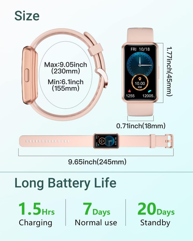 HUAKUA Okosóra Lépésszámlálóval - Nagy Kijelzős, Vízálló Fitnesz Tracker, App Nélkül