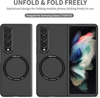 Samsung Galaxy Z Fold4 5G mágneses tok - CasurvivePro vékony, ütésálló védőtok, vezeték nélküli töltés, fekete 3