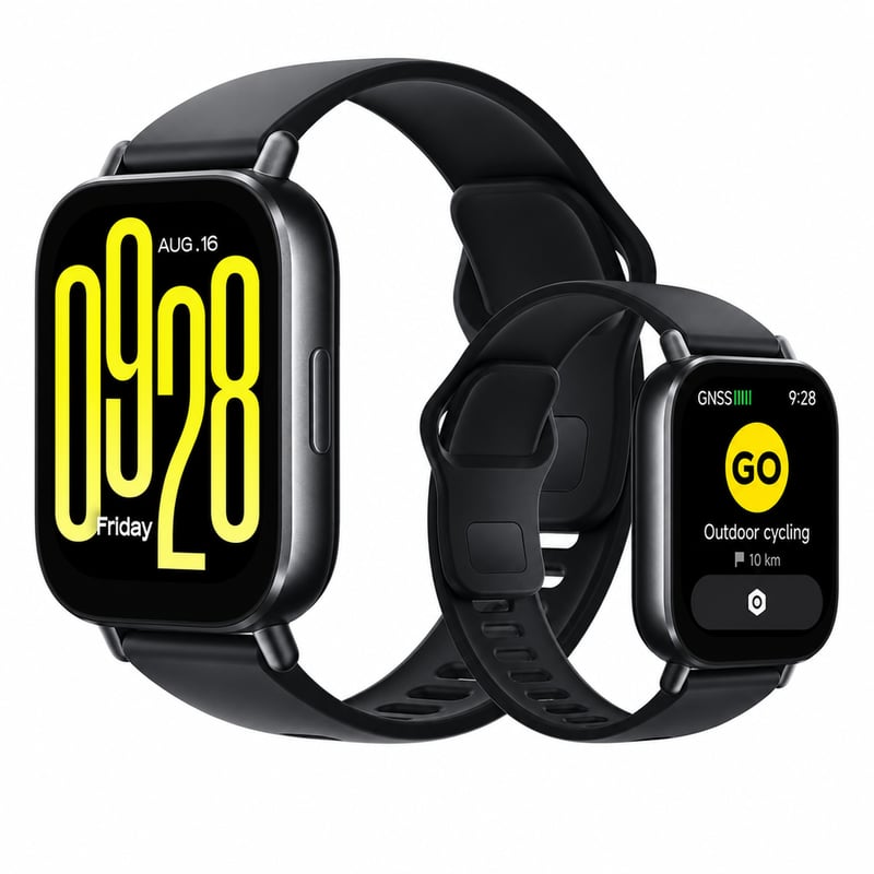 Inteligentné hodinky Xiaomi Redmi Watch 5 Active, 2,0" LCD, 18-dňová výdrž batérie, 140+ športových režimov – čierne – bez nabíjacieho kábla (stav: pozri 2. obrázok)