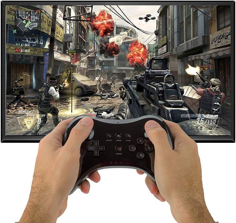 Wii U Pro Kontroller - Fekete Vezeték Nélküli Ergonomikus Gamepad