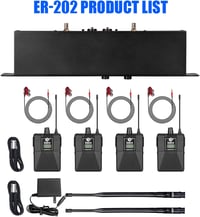 D Debra Audio PRO ER-202 UHF Dupla Csatornás Vezeték Nélküli Fülmonitor Rendszer - Színpadi, Stúdió Használatra, Zenészeknek (4 Vevőegységge 9