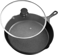 KICHLY Előzsírozott Öntöttvas Serpenyő - Grillezéshez, Beltéri és Kültéri Használatra (20 cm) 1