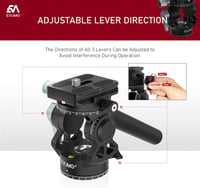EVUMO Mini Állványfej - Dupla Panoráma 360° Kameraállvány Videófej, 250g Fluid Fej, Arca-Swiss Kompatibilis, DSLR/Kamera/Telefon, 4kg Teherb 7