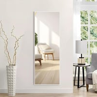Vasemouh 150x51 cm Álló Tükör Fehér PVC Kerettel - Edzett Üveg Teljes Alakos Tükör Hálószobába, Nappaliba, Előszobába vagy Fürdőszobába 5