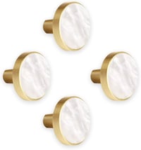 Elegáns réz bútorfogantyú szett - 4 db modern fiókgomb 27mm 1