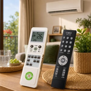 Set daljinskih upravljača za klimu: 1x univerzalni daljinski s LCD-om + 1x učljivi daljinski s velikim tipkama