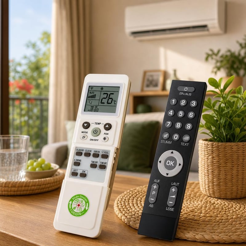 Pachet telecomenzi aer condiționat: 1x telecomandă universală LCD + 1x telecomandă cu butoane mari