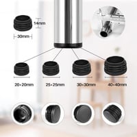 Moinkerin 4db Fekete Lamellás Bútortalp 30x30mm Négyzetrúdhoz 2