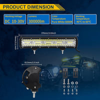 Willpower 38cm LED fényhíd + 2db munkalámpa, 12V/24V, terepjáróhoz, hajóhoz 2