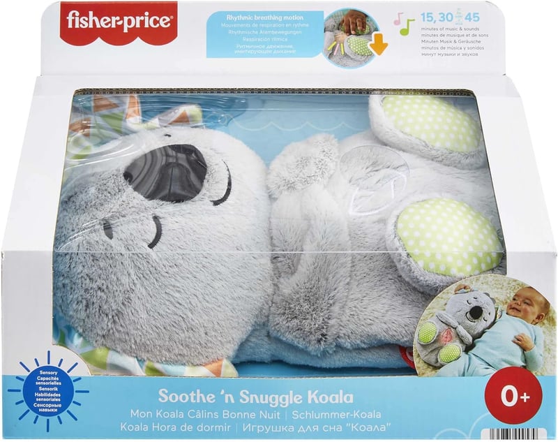 Fisher-Price Álomkoala - Altatójátékkal, Fénnyel és Légzőmozgással, Éjszakai Fény és Zene Újszülötteknek, Plüss Koala Babajáték 0+ Hónapos K