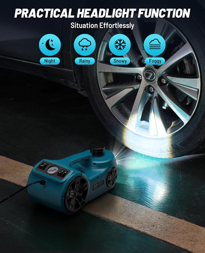 Seesii Hidraulikus Autóemelő 5T 3T 2T - 3 az 1-ben Elektromos 12V Emelő Gumiabroncs Pumpával és LED Világítással Autókhoz, SUV, MPV és Furgo