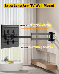 WHYFONE TV Fali Tartó 37-86" Képernyőkhöz - 120 cm Extra Hosszú Forgó Kar, 180° Elforgatható, 50 kg Teherbírás, VESA 600x400 mm 2
