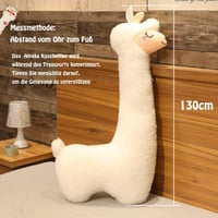 BootyBay Alpaka Plüss Játék 130 cm - Hosszú Nyakú Puha Díszpárna, Fehér Töltött Állat Figura, Gyerekszoba Dekoráció, Ölelni Való Puhaság 2