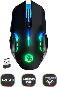 EMPIRE GAMING Armor RF800 Vezeték Nélküli Gamer Billentyűzet és Egér Szett RGB Háttérvilágítással, 4800 DPI, QWERTZ, PC/PS4/PS5/Xbox Kompati - RF800 Wireless Schwarz 3
