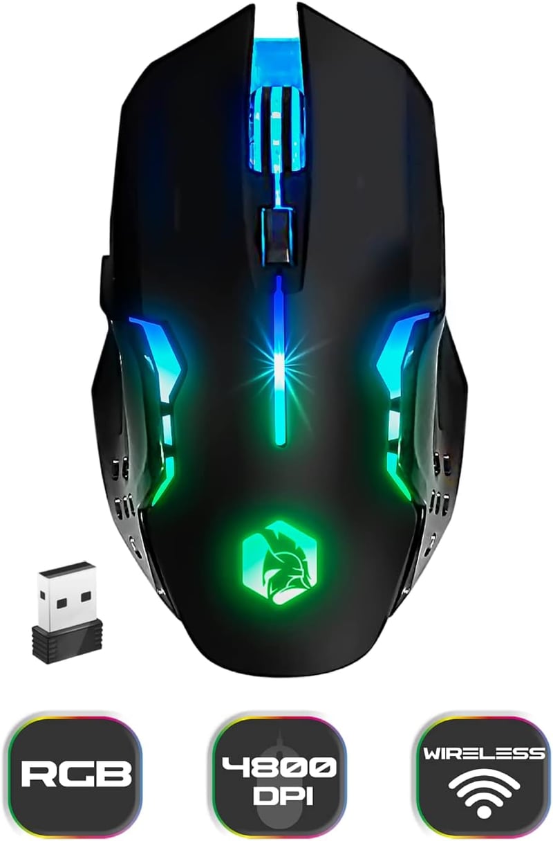 EMPIRE GAMING Armor RF800 Vezeték Nélküli Gamer Billentyűzet és Egér Szett RGB Háttérvilágítással, 4800 DPI, QWERTZ, PC/PS4/PS5/Xbox Kompati - RF800 Wireless Schwarz