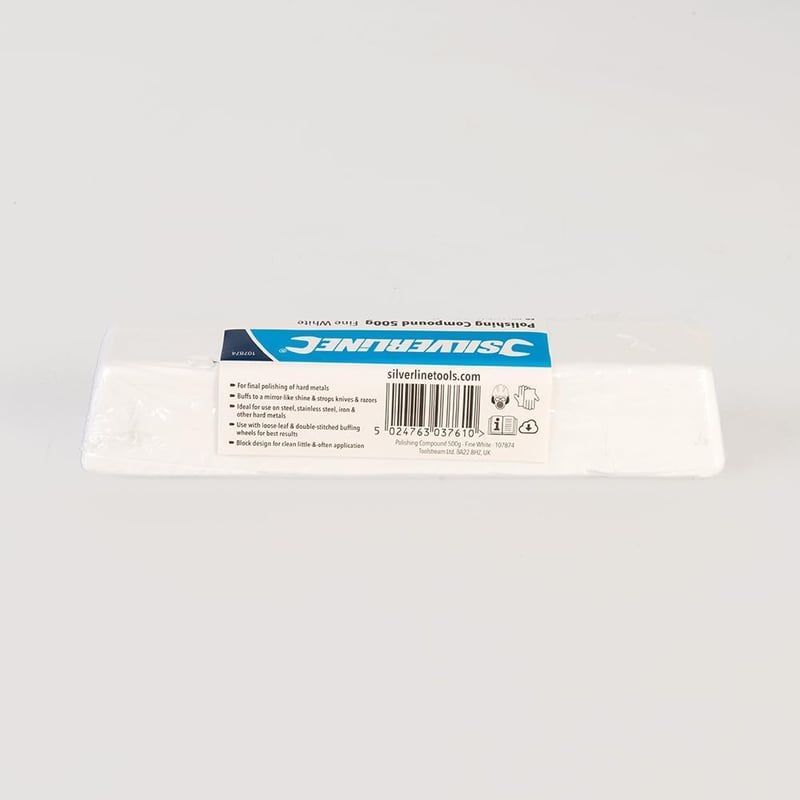 Silverline 107874 Fehér Polírozó Paszta 500g - Finomcsiszolású Fényező Krém Fémfelületekhez - Rozsdamentes Acél Polírozáshoz