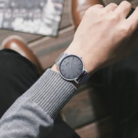 BUREI Klasszikus Férfi Karóra Vékony Acélszíjjal és Dátumkijelzővel 2