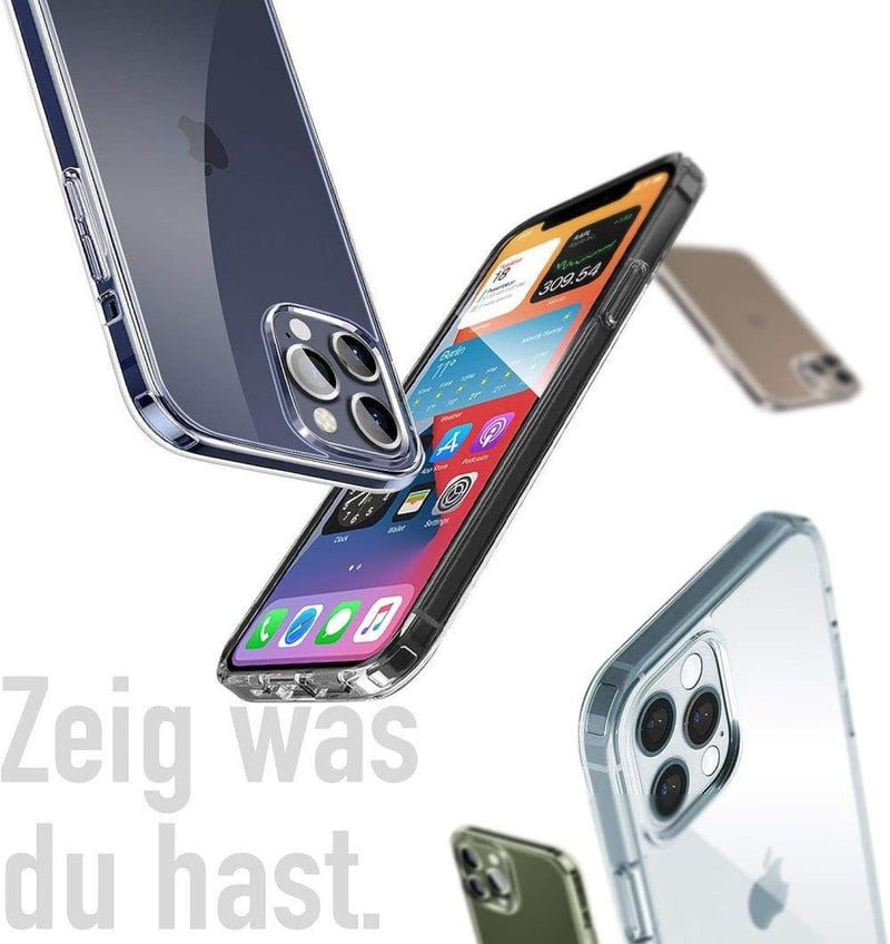 Apple iPhone 12 Pro Max Átlátszó Ütésálló Tok Edzett Üveggel