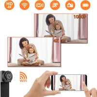 Mini 4K WiFi kémkamera mozgásérzékelővel, hordozható rejtett biztonsági kamera 2