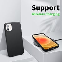 iPhone 12/12 Pro Prémium Szilikon Tok - Fekete, Ütésálló, Mikroszálas Béléssel 7