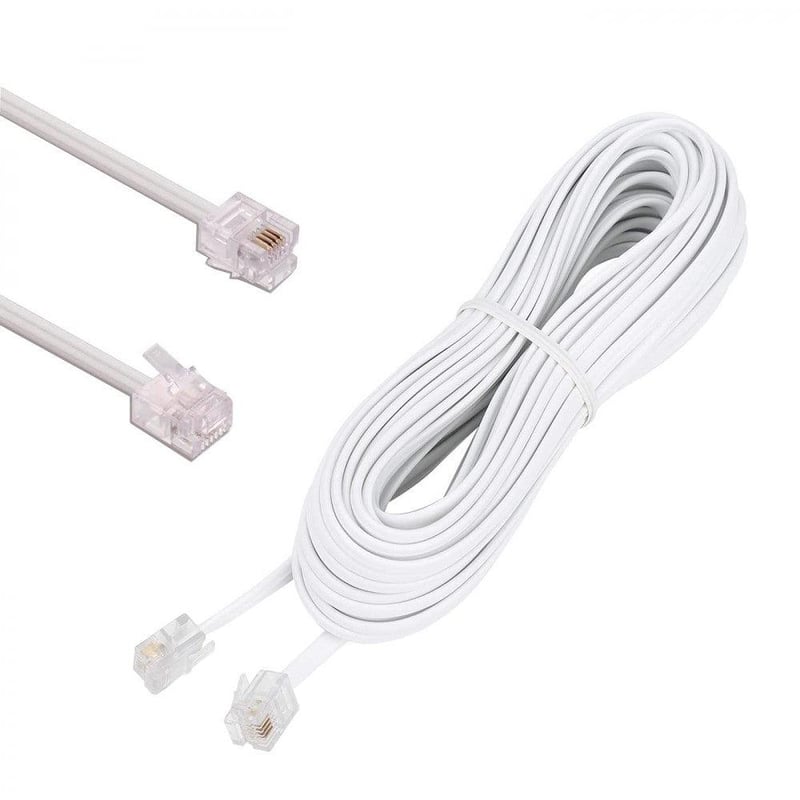 HUAZIZ 10m Fehér RJ11 Telefon Kábel Modemhez és Routerhez