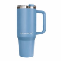 Pohár IronMaxx s rukoväťou – Ice Blue, 1,2 l, nerezová oceľ, dvojstenný – slamka nie je súčasťou balenia (stav: pozri 2. obrázok) 1