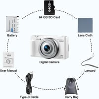CAMWORLD 72MP Digitális Fényképezőgép 4K Videóval - 18X Zoom, 270° Forgatható LCD Kijelző, Autofókusz, Képstabilizátor, Vlog Kamera 7