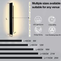 ZTWLEED 60cm Fekete LED Fali Lámpa - 12W Meleg Fehér 3000K Kültéri Világítás IP65 Vízálló Alumínium Villa Terasz Kert Folyosó Erkély 6
