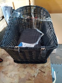 TRIXIE Pletena biciklistička košara za pse za nosač prtljage 35×49×55 cm – sa zaštitnom rešetkom i jastukom — nedostaje zaštitni pokrov (stanje: vidi 2. sliku) 2