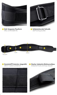 Fitgriff V2 Súlyemelő Öv - Fekete, M méret - Edzőtermi Edzéshez, Crossfithez 2