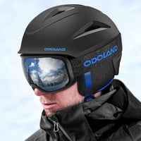 Odoland kék sí- és snowboard sisak állítható mérettel, szemüveggel és fülvédővel, S-es 9