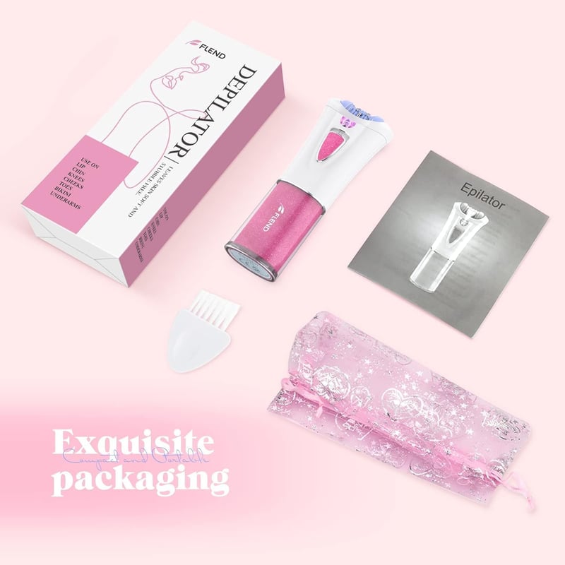 Bubbacare Vezeték Nélküli Epilátor - Arc és Testszőrtelenítő LED Világítással, Mini Szőrtelenítő Bikinivonalhoz, Archoz, Lábhoz, Hónaljhoz