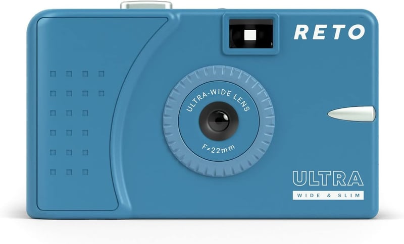 RETO kék, újratölthető 35mm-es analóg fényképezőgép széles látószögű objektívvel