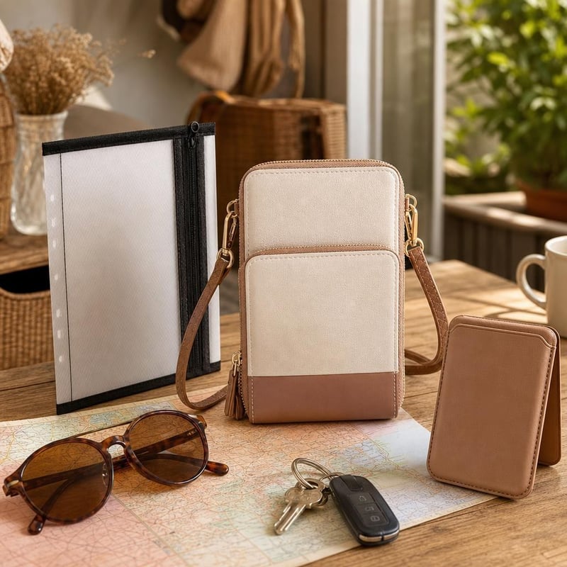 Organizér do práce: 1x MagSafe peňaženka + 1x kožená taška na mobil + 1x A5 zakladač
